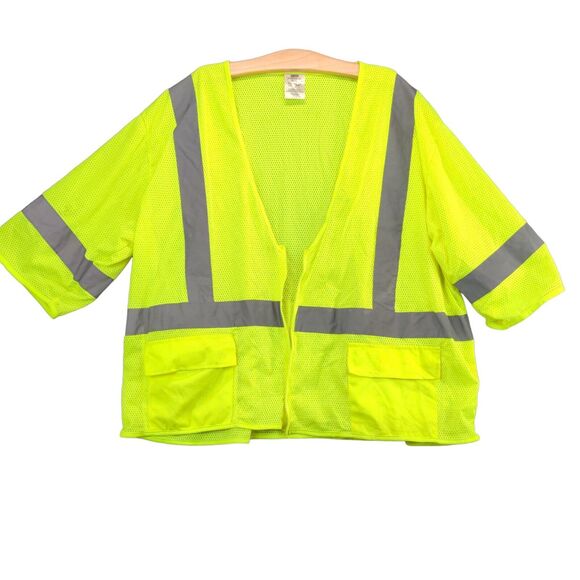 Uline Class 3 Reflective Safety Shirt Mens Size 2XL 3XL Bright Yellow Green - Picture 1 of 12